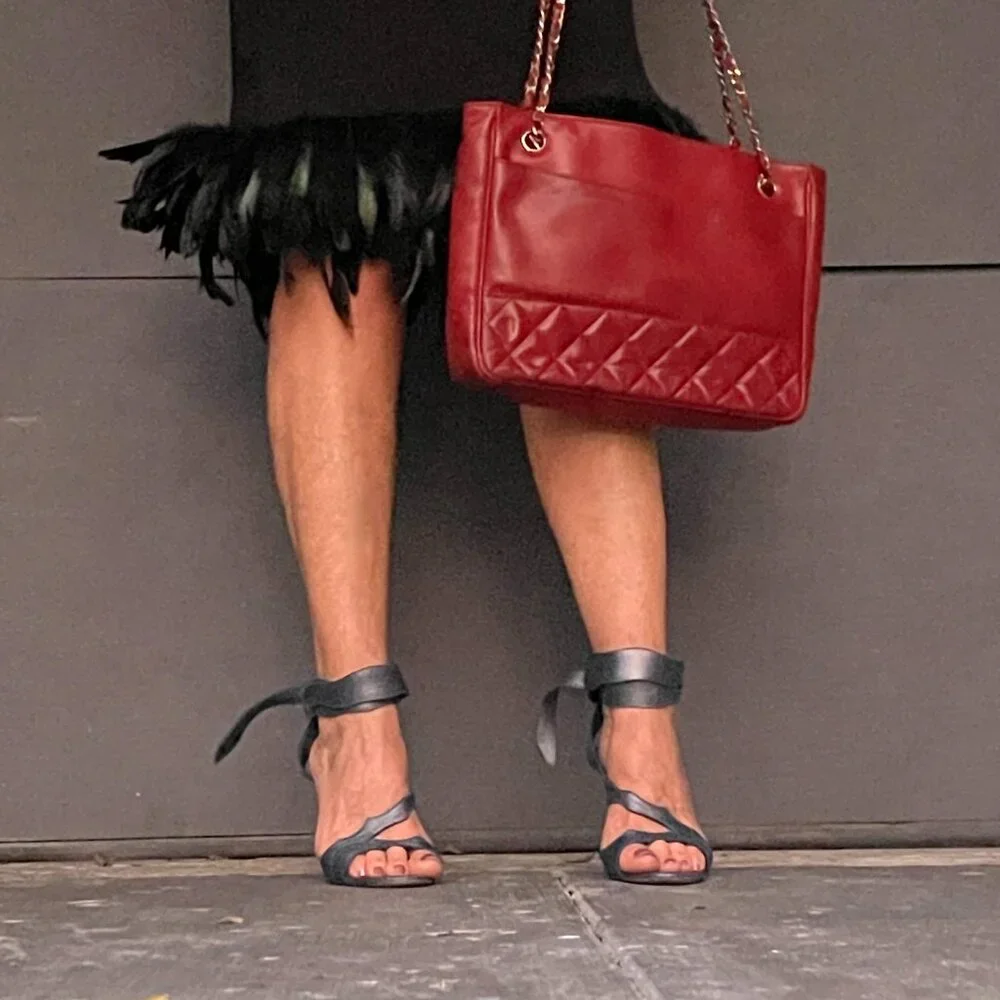 Brian Atwood Platinum Napa Leather Temptation Ankle Strap Heels/Sandals